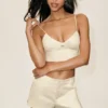 Reggiseno Riviera in misto lino - Beige sabbia