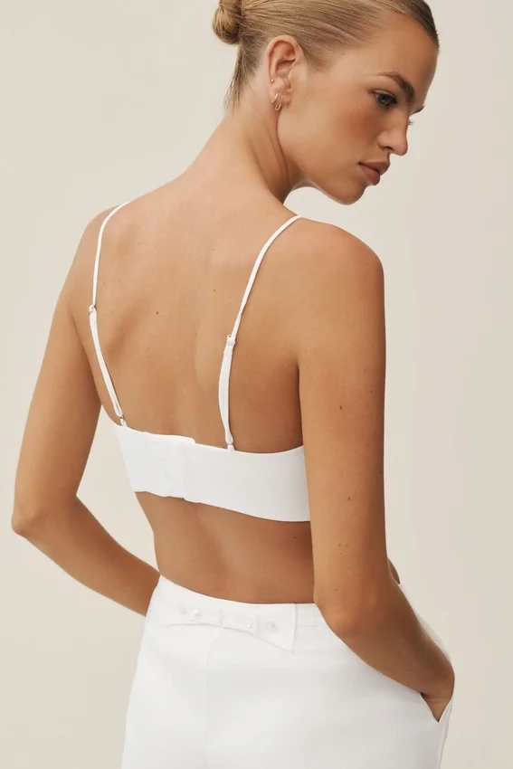 Reggiseno Riviera in misto lino - Bianco