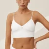 Reggiseno Riviera in misto lino - Bianco