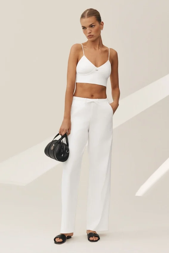 Reggiseno Riviera in misto lino - Bianco