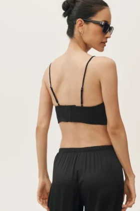 Reggiseno Riviera in misto lino – Nero