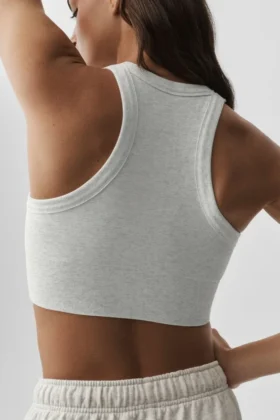 Reggiseno Seamless Delight a collo alto – Bianco melange