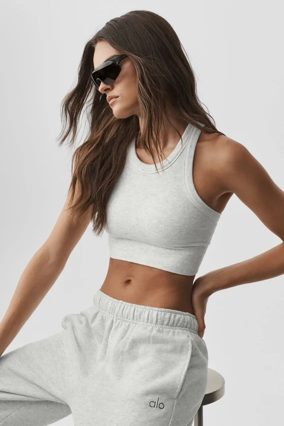 Reggiseno Seamless Delight a collo alto - Bianco melange
