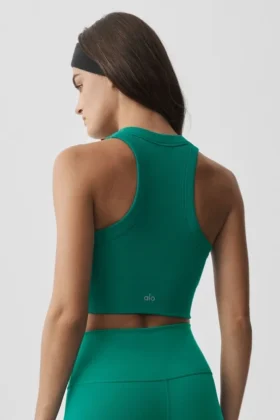 Reggiseno senza cuciture in modal a coste con collo alto Delight – Emerald Isle