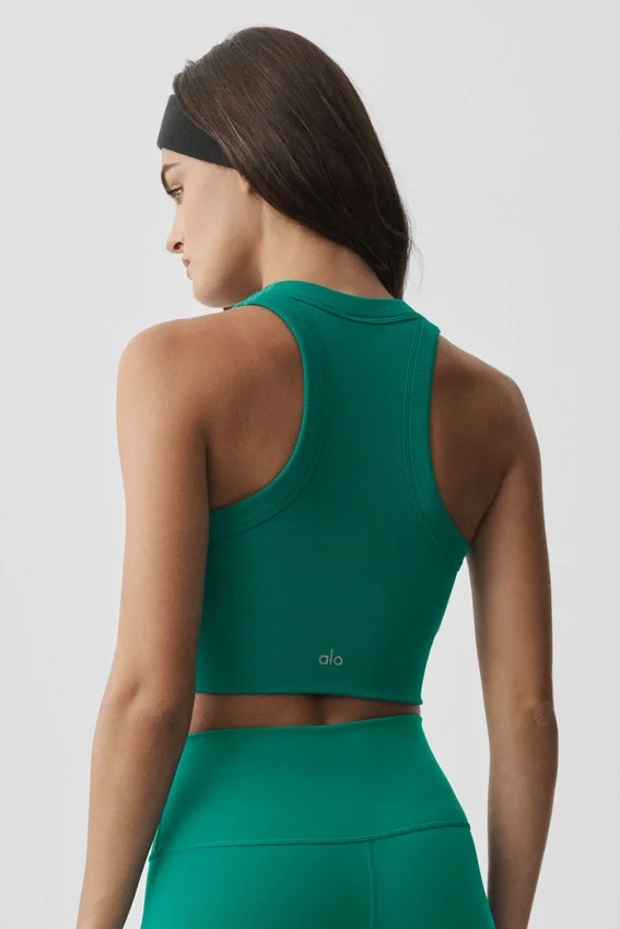 Reggiseno senza cuciture in modal a coste con collo alto Delight - Emerald Isle