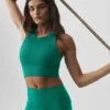 Reggiseno senza cuciture in modal a coste con collo alto Delight - Emerald Isle