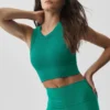 Reggiseno senza cuciture in modal a coste con collo alto Delight - Emerald Isle