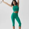 Reggiseno senza cuciture in modal a coste con collo alto Delight - Emerald Isle