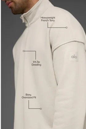 Renown Heavy Weight con zip a un quarto – Colore osso