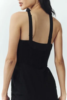Salopette da sci in misto lana Bunny Slope – Nero