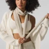Sciarpa in cashmere con effetto frost leggero - Latte invernale/Avorio