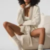 Sciarpa in cashmere con effetto frost leggero - Latte invernale/Avorio