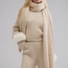 Sciarpa in cashmere Courchevel - Birch Heather