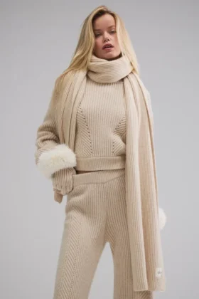 Sciarpa in cashmere Courchevel - Birch Heather
