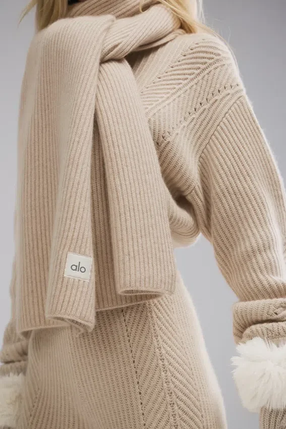 Sciarpa in cashmere Courchevel - Birch Heather