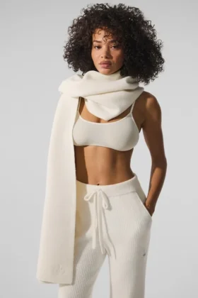 Sciarpa oversize in lana merino - Avorio