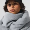 Sciarpa oversize in lana merino - Grigio melange sfumato