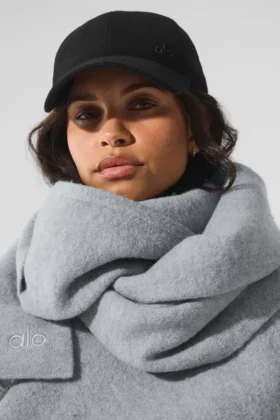 Sciarpa oversize in lana merino - Grigio melange sfumato