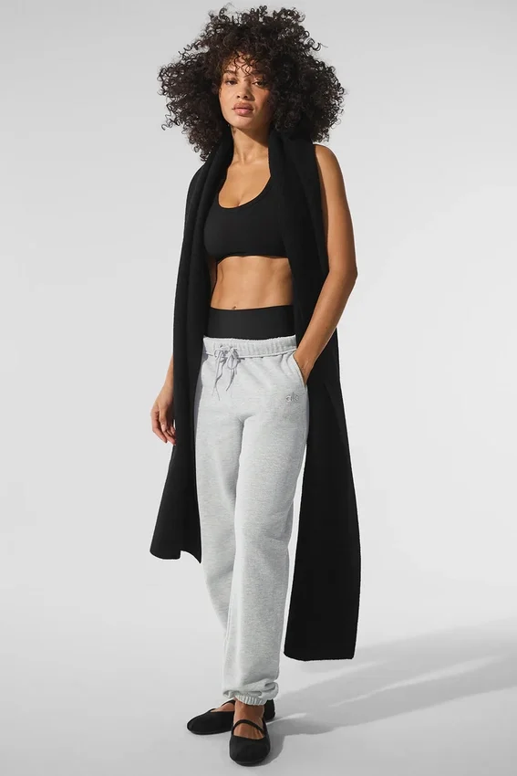 Sciarpa oversize in lana merino - Nero