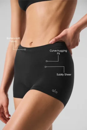 Shorts da ragazzo Sheer Glow – Nero