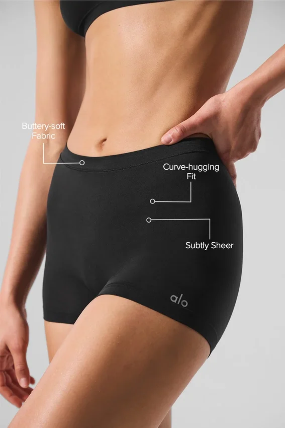 Shorts da ragazzo Sheer Glow - Nero