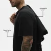 T-shirt a maniche corte Coastal in jersey di lino - Nero