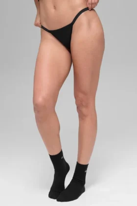 Tanga con lacci invisibili Airbrush - Nero