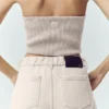 Top a corsetto Nightcap in misto lana - Café au lait