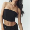 Top a corsetto Nightcap in misto lana - Nero