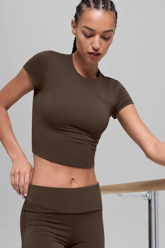 Top a maniche corte Alo Softsculpt Precision - Espresso