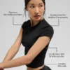 Top a maniche corte Alo Softsculpt Precision - Nero