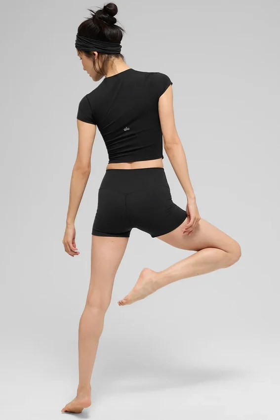 Top a maniche corte Alo Softsculpt Precision - Nero
