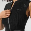 Top senza maniche in maglia denim con zip integrale - Nero/Antracite