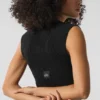 Top senza maniche in maglia denim con zip integrale - Nero/Antracite