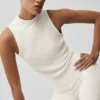 Top senza maniche in maglia Sweater Knit Unwind - Avorio