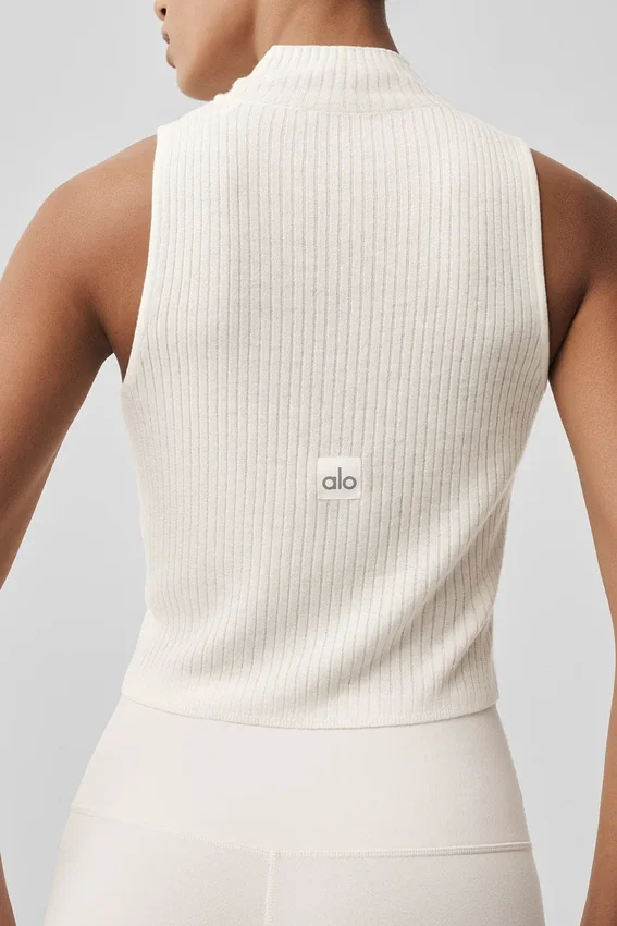 Top senza maniche in maglia Sweater Knit Unwind - Avorio