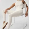 Top senza maniche in maglia Sweater Knit Unwind - Avorio