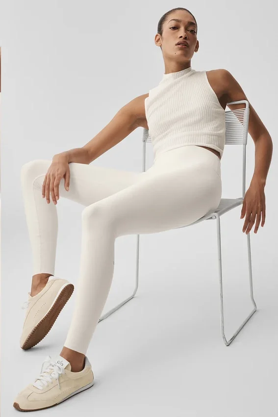 Top senza maniche in maglia Sweater Knit Unwind - Avorio