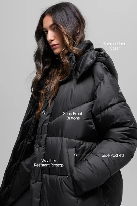 Trench imbottito Gold Rush - Nero