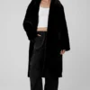 Trench oversize in pelliccia sintetica - Nero