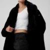Trench oversize in pelliccia sintetica - Nero