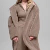 Trench oversize in sherpa - Chai Latte