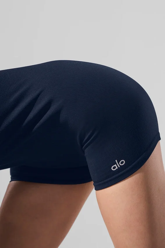 Tutina senza cuciture a costine Favorite - Blu navy
