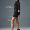 Vestito a maniche lunghe a costine Sea Coast - Nero