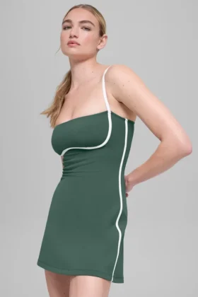 Vestito aderente Airbrush - Verde trifoglio/Bianco