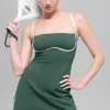 Vestito aderente Airbrush - Verde trifoglio/Bianco
