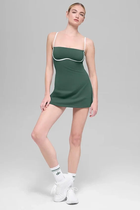 Vestito aderente Airbrush - Verde trifoglio/Bianco