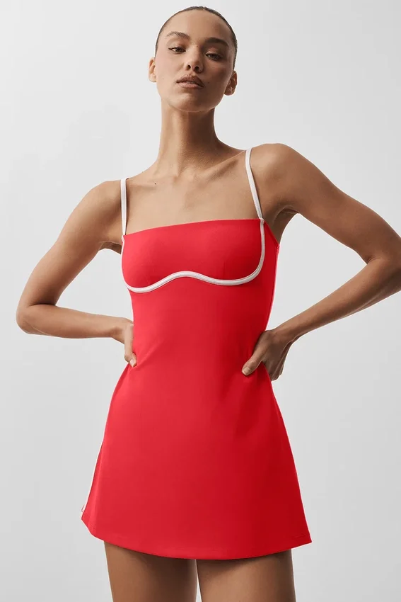 Vestito aerodinamico Airbrush - Rosso brillante/Bianco