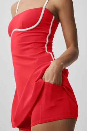 Vestito aerodinamico Airbrush – Rosso brillante/Bianco
