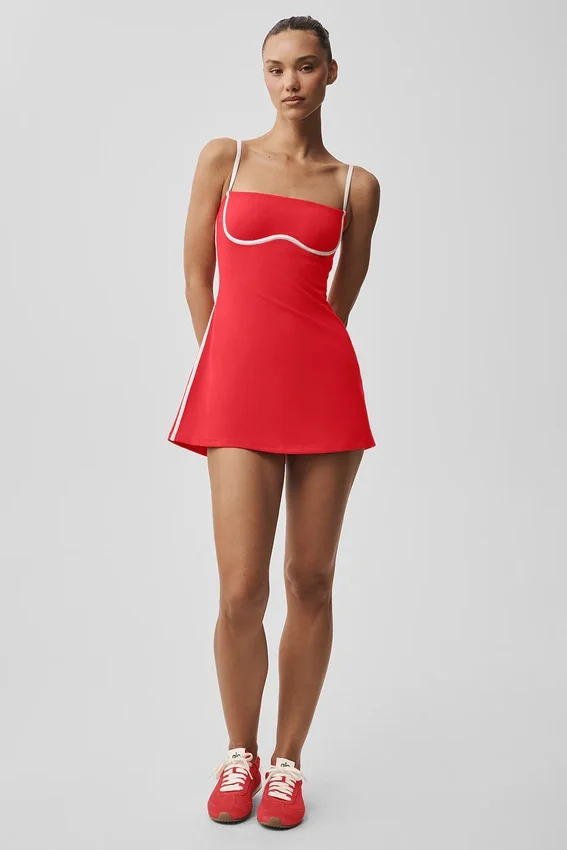 Vestito aerodinamico Airbrush - Rosso brillante/Bianco